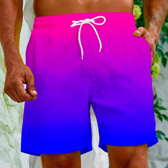 WAENQINLA Men's Swim Trunks Big and Tall Elastic Wiast Beach Shorts Quick Dry Drawstring Board Shorts Trendy Graphic Breathable Swim Shorts Men's Shorts Under 10