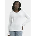 thumbnail image 3 of (5 pack) Time and Tru Women's Cotton Crewneck Tee with Long Sleeves, Sizes XS-XXXL, 3 of 4