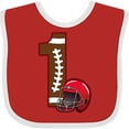 thumbnail image 3 of Inktastic First Birthday Red Football Helmet Boys or Girls Baby Bib, 3 of 4