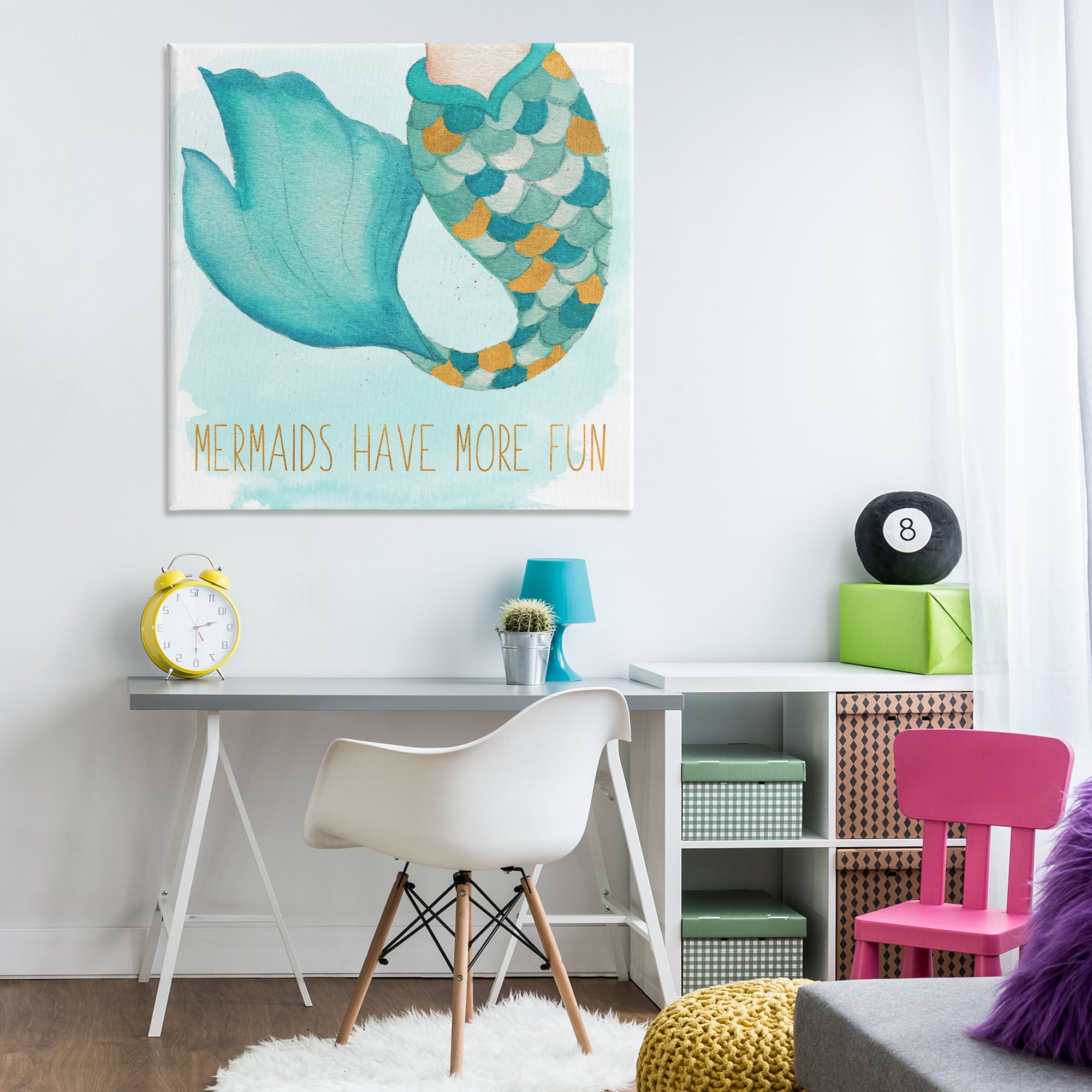 Stupell Industries Mermaids Have Fun Fantasy & Sci-Fi Painting Wrapped Canvas Art Print Wall Art, 36 x 36