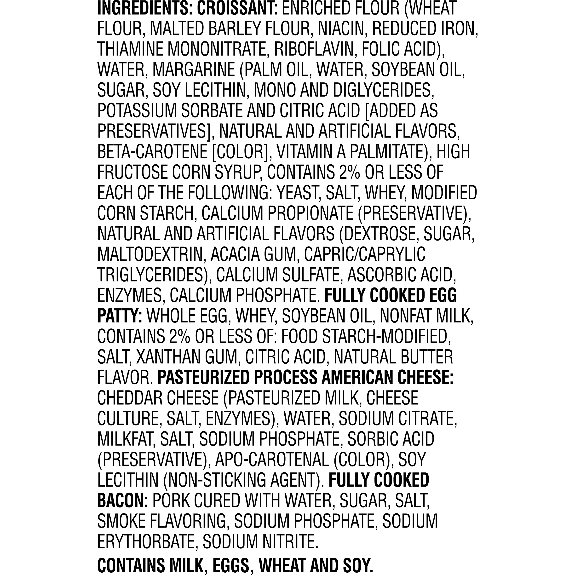 Great Value Bacon, Egg & Cheese Croissant Sandwiches, 14.6 Oz, 4 Ct