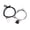 Black & Gray, variant on 2Pcs Elastic Rope Love Heart Magnet Suction Bracelet Halloween Ghost Pendant Couple Bracelet Men Women Jewelry Gift
