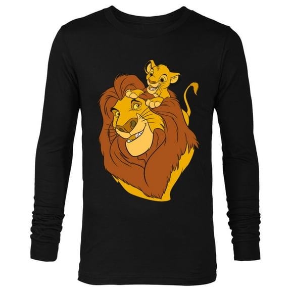 Disney The Lion King Simba and Mufasa Father and Son - Long Sleeve T-Shirt for Men - Customized-Black