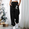 thumbnail image 2 of Women's Juniors Soft Jogger Pants Elastic Waist Workout Sweatpants Casual Loose Trousers Jogger Pants with Pockets A1, 2 of 5
