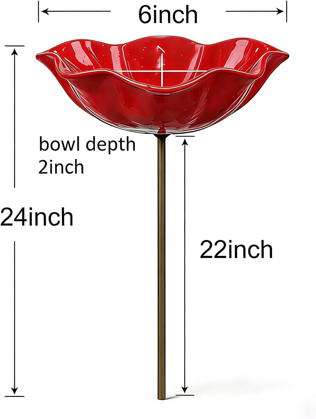 Handmade Metal Flower Garden Stake, 2 Pack Green Glass Bird Baths with Flower Design, Decorative Outdoor Bird and Bee Watering Station for Yard, Patio & Lawn, Attract Hummingbirds & Wild Birds & Bee