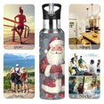 thumbnail image 7 of Yayeee 20oz Insulated Water Bottle Double Wall Stainless Steel with Flip Straw Lid, Christmas Santa, 7 of 7