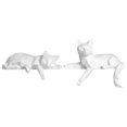 thumbnail image 2 of 2x Estatuas de Gato de Resina, Coleccionables, Figuras Geométricas de Gato, Decoración de Escritorio para Blanco, 2 of 8
