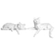 thumbnail image 2 of Juego de 2 estatuas geométricas de gatos, figuras de gatos, obras de arte, coleccionables, decoración del hogar, Blanco, 2 of 8