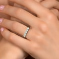 thumbnail image 4 of Gem Stone King 925 Silver and 10K Yellow Gold Sky Blue Aquamarine Wedding-Bands Ring for Women | 0.85 Cttw | Round 3.5MM | Gemstone March Birthstone | Size 5, 4 of 6