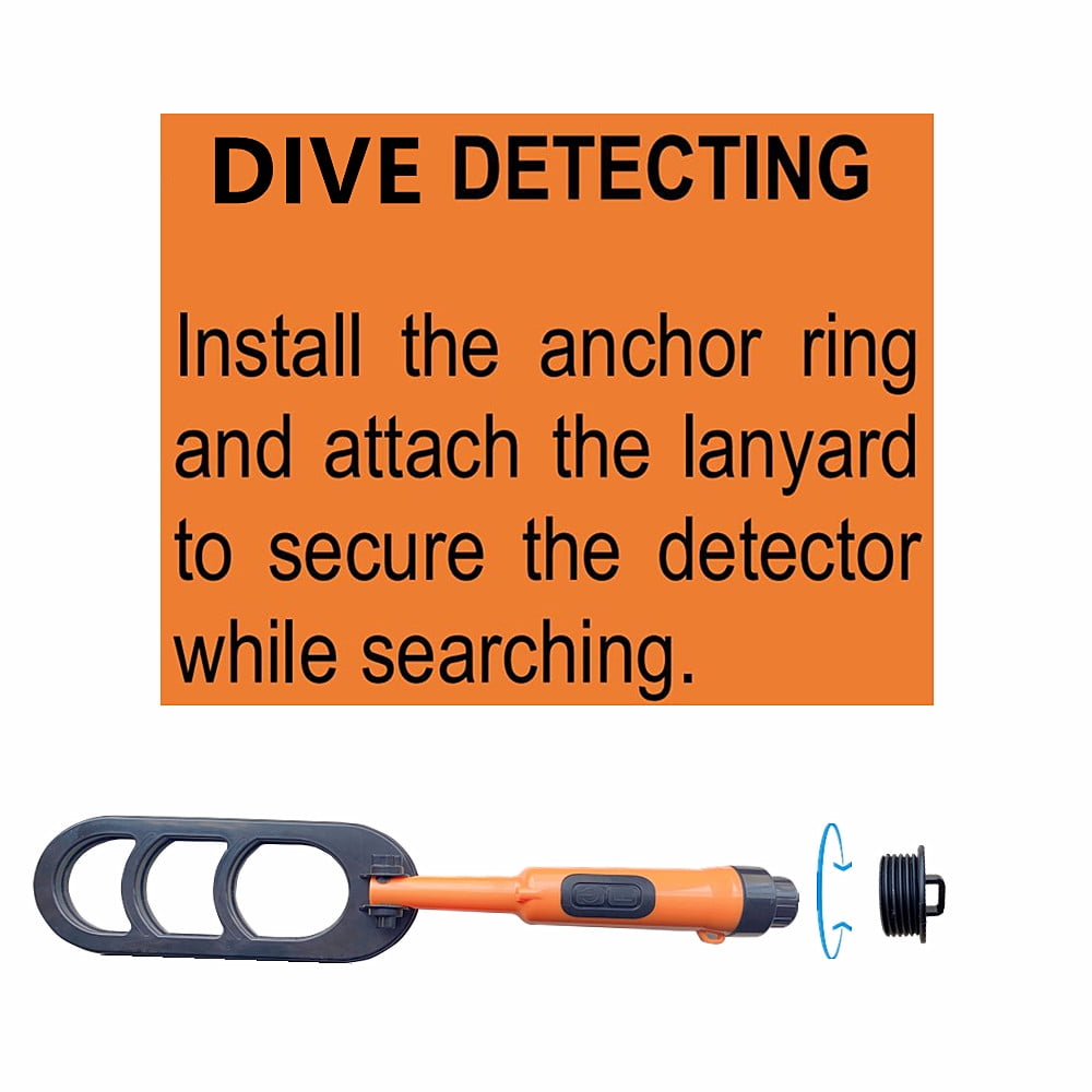 Waterproof Scuba Metal Detector Underwater Dive Pulse Pinpointer (back/orange)