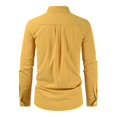 thumbnail image 3 of Men's Loose Cotton Linen Solid Color Lapel Long Sleeve Casual Cotton Linen Shirt Top3XL, 3 of 3