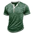 thumbnail image 4 of LUOGENLI Male T-shirts for Mens Male Spring Short Sleeve Solid Color Letter Stripe Stitching Short Sleeve Top Mens T-shirts Graphic Tees St. Patrick's Day Green M, 4 of 9