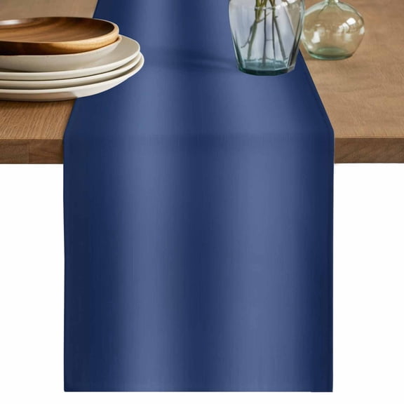 Navy Blue Ombre Table Runner 70 Inches, Farmhouse Blue Gradient Color Aesthetic Bed Runner Dresser Scarves Tabletop for Indoor Outdoor Parties/Ceremony/Banquet, 13" x 70"