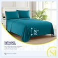 thumbnail image 2 of Sweet Home Collection Queen Sheet Sets, Classic 1800 Series Deep Pocket 4 Piece, Luxury Soft Microfiber Bed Sheet Sets, Teal, 2 of 5