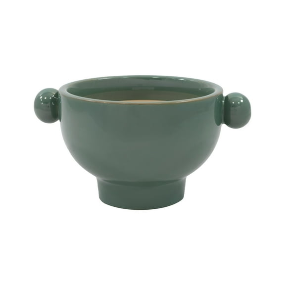 Beautiful by Drew Barrymore 7 in Soft Teal Ceramic Knob Handle Planter