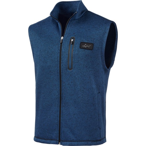 Chaleco de forro polar Greg Norman para hombre azul mediano