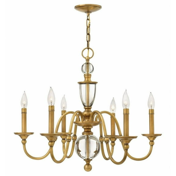 Traditional Six Light Chandelier-Heritage Brass Finish Bailey Street Home 81-Bel-1802427