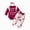 H175-Wine, variant on TOWED22 Newborn Baby Girl Fall Winter Clothes Outfit Set Sweet Ruffle Romper, Pants and Headband Infant Clothing,12-18 M