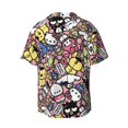 thumbnail image 6 of Lsque Sanrio print Men's Cuban Collar Short Sleeve Shirt Summer Beachwear Casual Button Down Fashionable Vacation Leisure Shirt-Medium, 6 of 7