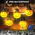 thumbnail image 5 of BNNG Solar Halloween Pumpkin LED Lights, Set of 5 Big Pumpkin Stake Lights Orange Jack-O-Lantern Pumpkins Swaying Light for Outdoor Halloween Pathway Yard Garden Decoration, 5 of 9
