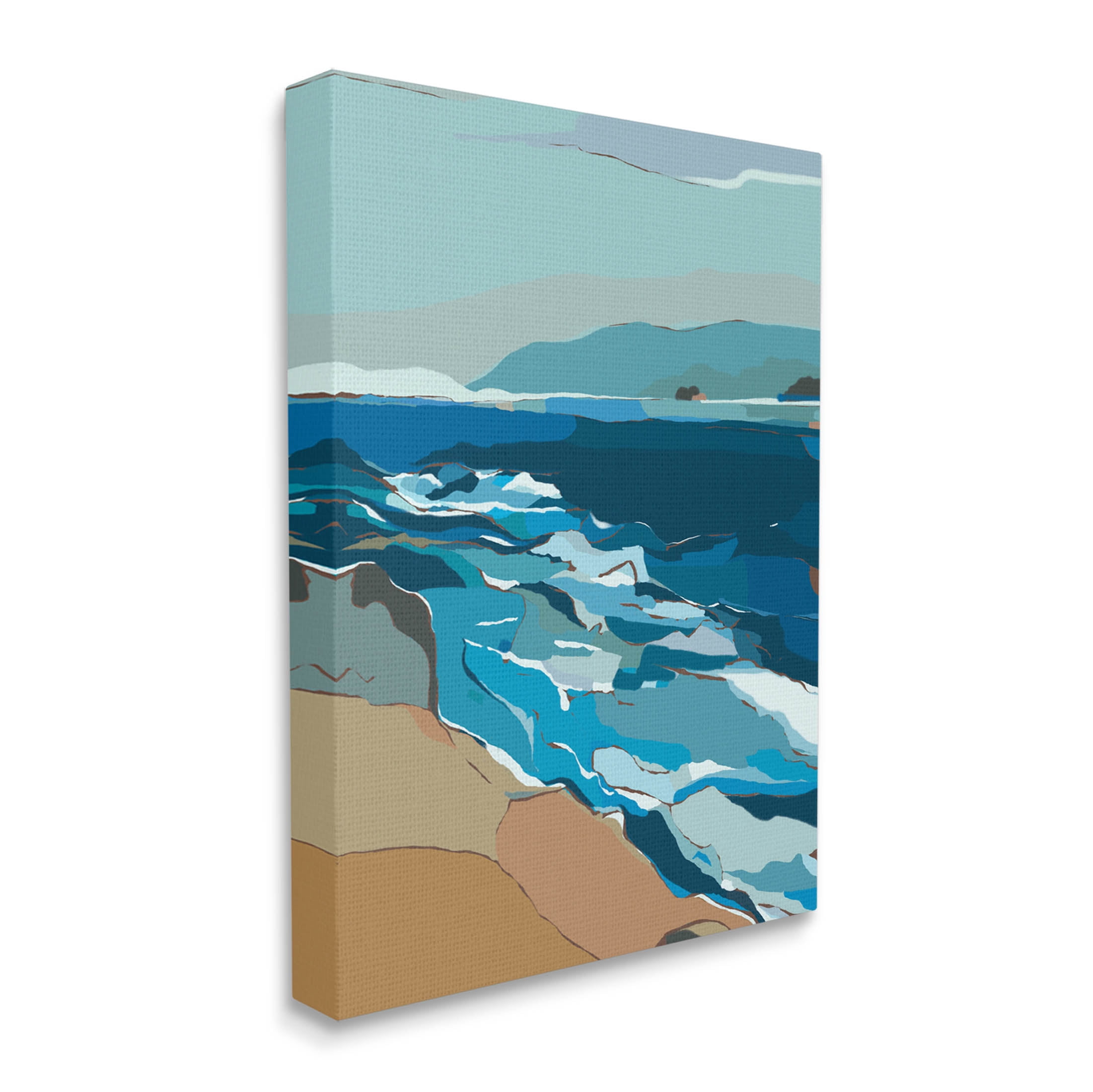 Stupell Industries Contemporary Beach Shore Waves Graphic Art Gallery Wrapped Canvas Print Wall Art, Design by Nikita Jariwala