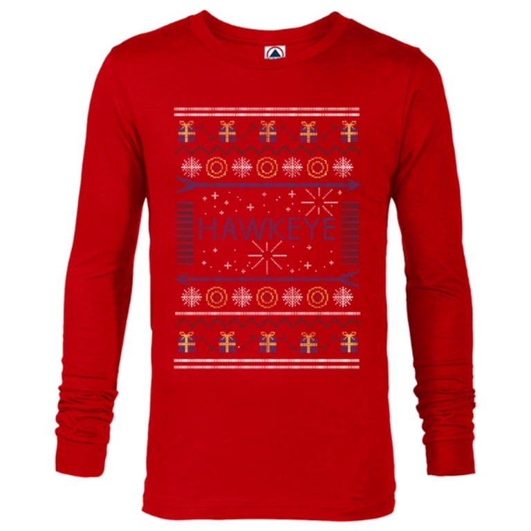 Marvel Hawkeye Ugly Christmas Sweater Holiday - Long Sleeve T-Shirt for Men  – Customized-New Red - Walmart.com