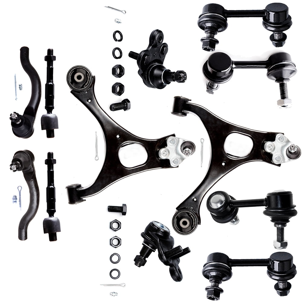 ECCPP Control Arm Kit 2006-2011 for Honda Civic - Upper Control Arms Inner Tie Rod Ends Lower Ball Joints Outer Tie Rod Ends Front Rear Sway Bar End Links
