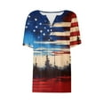 thumbnail image 4 of womens t shirts Women's Casual Independence Day Printed Short Sleeve V-Neck Top graphic tees for women, 4 of 5