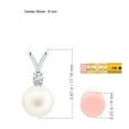 thumbnail image 3 of ANGARA Freshwater Cultured Pearl V-Bale Pendant in 14K White Gold for Women | June Birthstone, Birthday, Anniversary, Jewelry Gift for Women | Pearl Necklace, 3 of 8