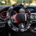 thumbnail image 3 of Uorisanigo Skull Steering Wheel Cover for Women Fluffy American Flag Car Steering Wheel Protector for Winter Stretchable Fuzzy Steering Wheel Covers Flannel Car Decorative Gift for Mom, 3 of 8