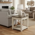 thumbnail image 5 of ROME + OAK Tate Farmhouse Wood End Table with Shelf, Weathered Brown and Cream, 5 of 7
