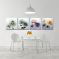 thumbnail image 3 of Flower Wall Art for Bathroom Bedroom Living Room Blue Orange Wall Decor Floral Painting Canvas Print Picture for Home Decorations Framed Artwork Ready to Hang (12x12inchx4), 3 of 6