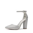 thumbnail image 1 of Zapatos de Vestir DREAM PAIRS Coco Plateados con Tacones Anchos, 1 of 8
