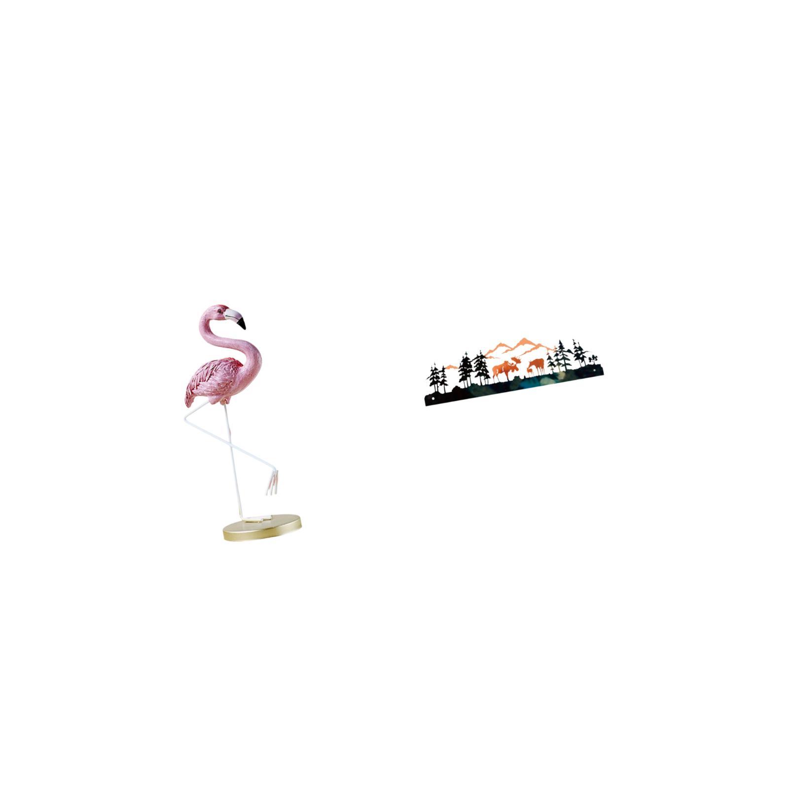 Flamingo Statue Deer Sculpture Wall Art Hand Painted Resin Material for Home Garden Office Decor