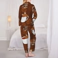 thumbnail image 5 of Kll Cute Sloths Bear Relaxing In Coffee Cup Print Women'S Long Sleeve Pajamas With Pants Sleepwear Loungewear 2 Set-Large, 5 of 9