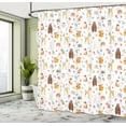 thumbnail image 4 of Ambesonne Animals Shower Curtain, Watercolor Woodland Fun, 69"Wx75"L, Brown Marigold Pink, 4 of 4