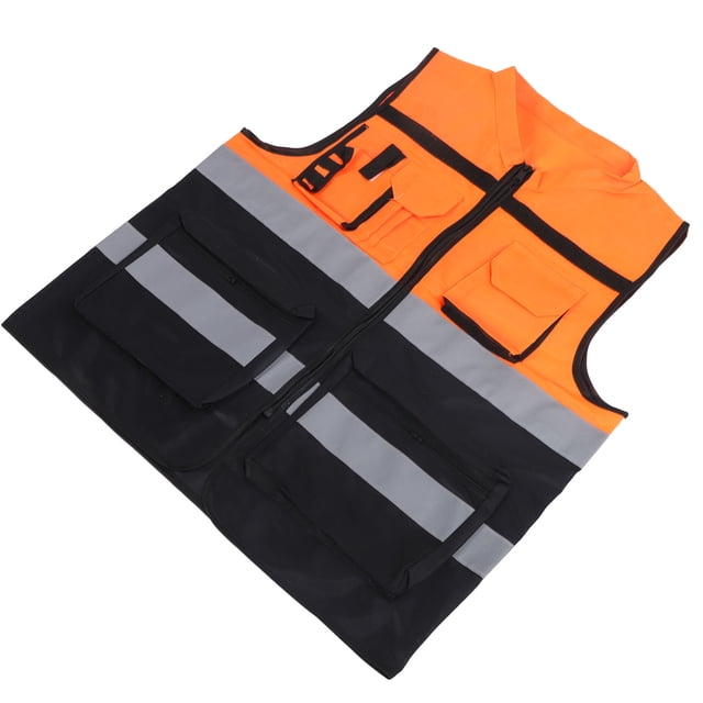 Chaleco de Seguridad de Alta Visibilidad, Tiras de Doble Tono Unisex Chaleco de Seguridad Reflectante Con Múltiples Bolsillos para la construcción