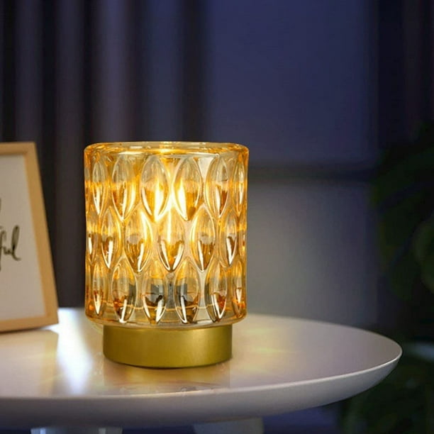 Lámpara De Noche, Botón De Palanca, Elegante Lámpara De Mesa Decorativa Versátil De Vidrio Que Funciona Con Pilas, Vida útil De 10000 Horas Con Bombilla LED Para Sala De Estar