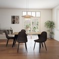 thumbnail image 3 of Homy Casa Modern Industrial 5-Piece Dining Set for 4 for Dining Room, Faux Wood Walnut Live Edge Table with 4 Armless Chairs, 3 of 11