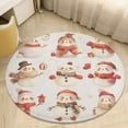 thumbnail image 6 of Christmas Cartoon Snowman Round Carpet Circle Rug Outdoor Patio Area Rug Washable Large Area Rugs Hallway Room Decor Fitness Mats, 6 of 8