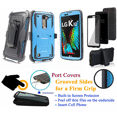 thumbnail image 1 of for 5.3" LG K10 2016 Premier LTE Case Phone Case 360° Cover Screen Protector Clip Holster Kick stand Armor Layers Grip Sides Shock Bumper Blue, 1 of 4