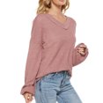 thumbnail image 6 of Honeeladyy Women's Casual Fashion Long Sleeve Color Sweater Loose Pullover V-Neck Sweater, 6 of 8