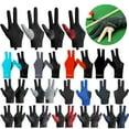 thumbnail image 2 of Pool Gloves Billiards Non-Slip Breathable Left/Right Hand Three Finger Billiard Gloves Soft Lightweight Pool Sports Accessories Blue left, 2 of 6