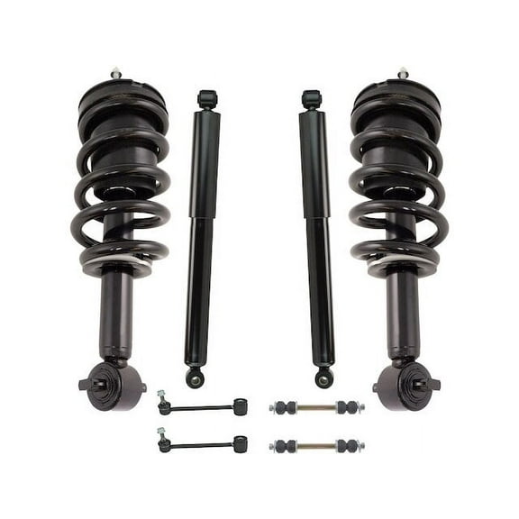 Front and Rear Shock Coil Spring Sway Bar Link Kit 8 Piece - Compatible with 2015 - 2018 Chevy Suburban 2016 2017