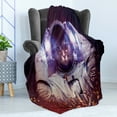 thumbnail image 4 of Space Cat Soft Flannel Fleece Throw Blanket, Astronaut Cat in Suit Outer Space Nebula Galaxy Cosmos Image, Cozy Plush for Indoor and Outdoor Use, 70" x 90", Dark Blue Purple, by Ambesonne, 4 of 5