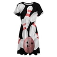 thumbnail image 4 of Ten-pin Bowling Strike Graphic Women's Dress Short Sleeve Summer Sundress Summer Women Clothes, 4 of 7