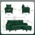 thumbnail image 6 of Soscana Convertible Sectional Sofa with Storage Ottoman and Accent Chair, 3 Seat L Shaped Couch with Armchair,Modern Living Room Furniture Set for Home Office Apartment Studio, 6 of 8