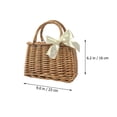 thumbnail image 2 of POINTERTECK Rural Style Hand Basket Hand-woven Flower Holder Decorative Wicker Handbag, 2 of 6