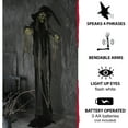 thumbnail image 5 of Haunted Hill Farm 9.5 ft Animatronic Witch, Indoor or Covered Outdoor Halloween Decoration, Light-up White Eyes, Poseable, Battery-Operated, HHWITCH-16FLSA, 5 of 12