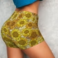 thumbnail image 4 of Rateoe Sunflowers1 Printed Power Workout Shorts for Women Tummy Control Squat Proof Ribbed Thick Seamless Scrunch Active Short-X-Large, 4 of 8